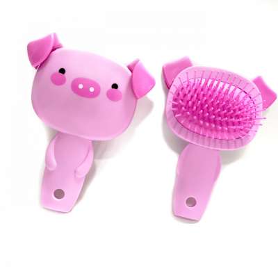 Fashion Gift Plastic lovely Kids Pink Hair Brush with cute shape