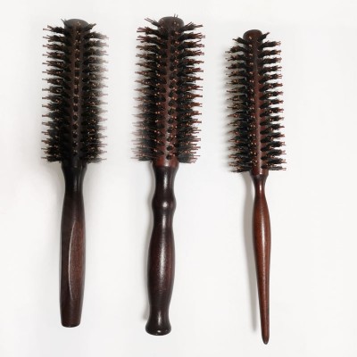 2019 new stye wooden roller comb home salon styling bristle and nylon roller hair brush round hairbrush